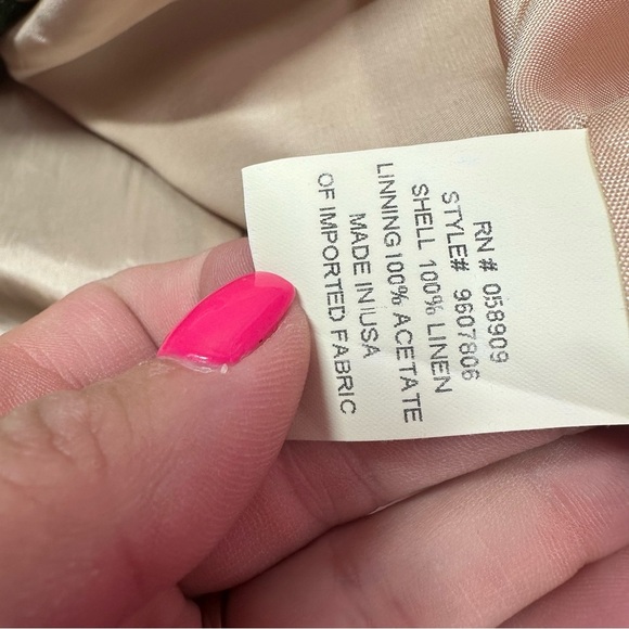 carrie hutton 100% linen button front Sheath Dress sz 10 tropical jungle print - Picture 7 of 9